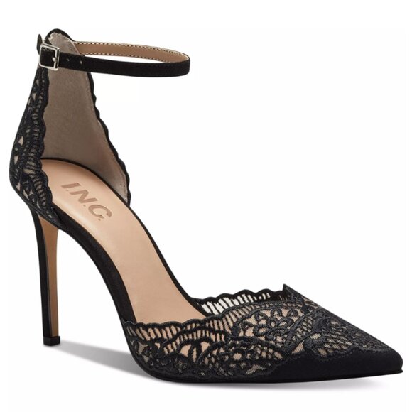 Women’s Kinlee Two-Piece Pointed-Toe Pumps – Lace Detail Heels - Picture 3 of 3